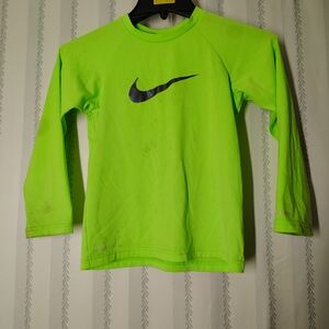 Nike Kids-size S- Lime Green Long Sleeve-Dri-fit Shirt